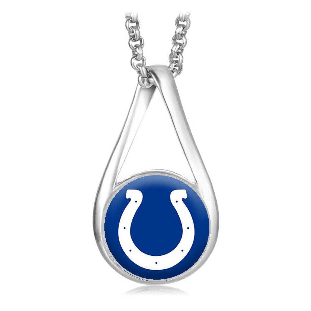 Indianapolis Colts Womens Sterling Silver Link Chain Necklace With Pendant D28