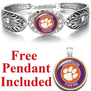 Clemson Tigers Women'S Sterling Silver Bracelet College Gift D3