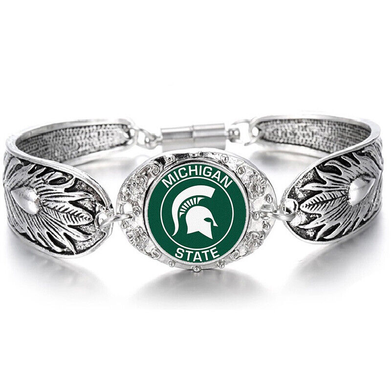 Michigan State University Spartans Women'S Sterling Silver Bracelet Gift D3S