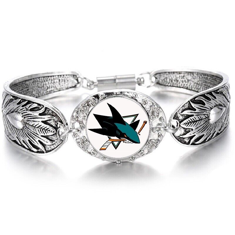 San Jose Sharks Hockey Fan Women'S Sterling Silver Bracelet Jewelry Gift D3