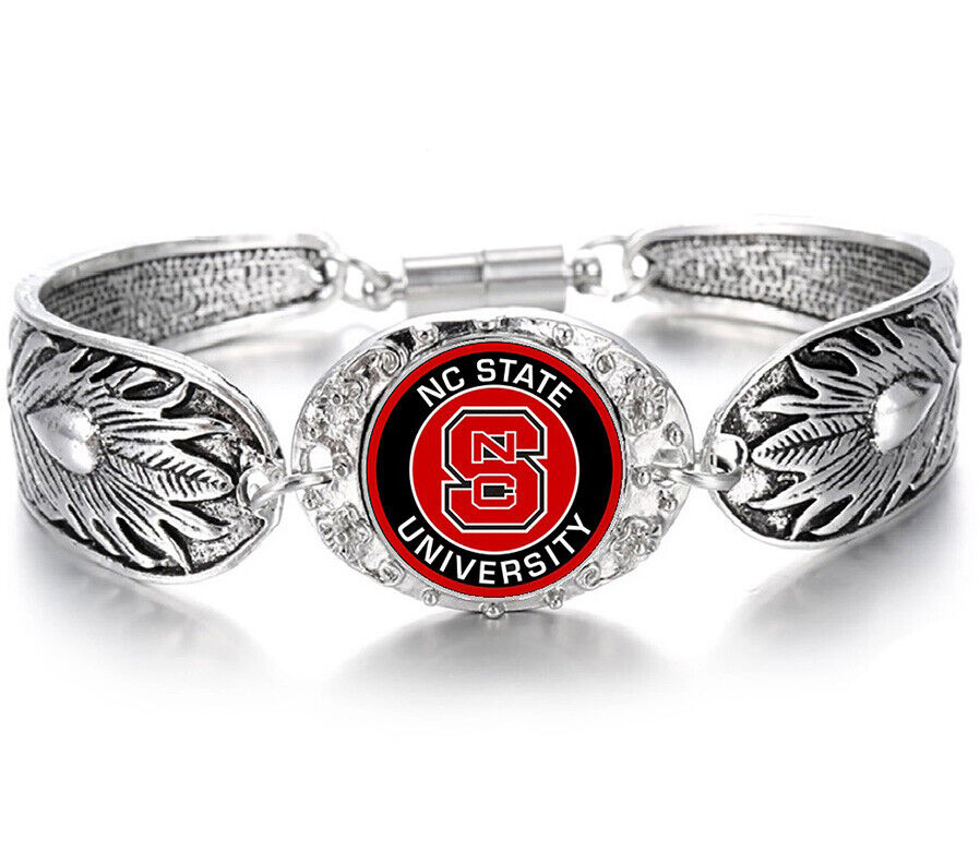 NC State University Womens 925 Sterling Silver Necklace Bracelet Gift Set D3D18