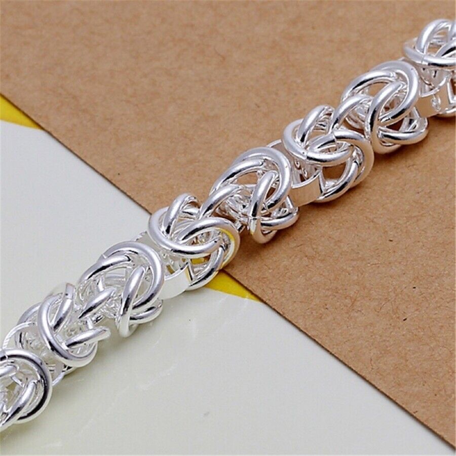 925 Sterling Silver Small 7" Inch Twist Rope Link Chain Bracelet w Gift Pg D491