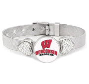 University Wisconsin Badgers Womens Adjustable Silver Bracelet Jewelry Gift D26
