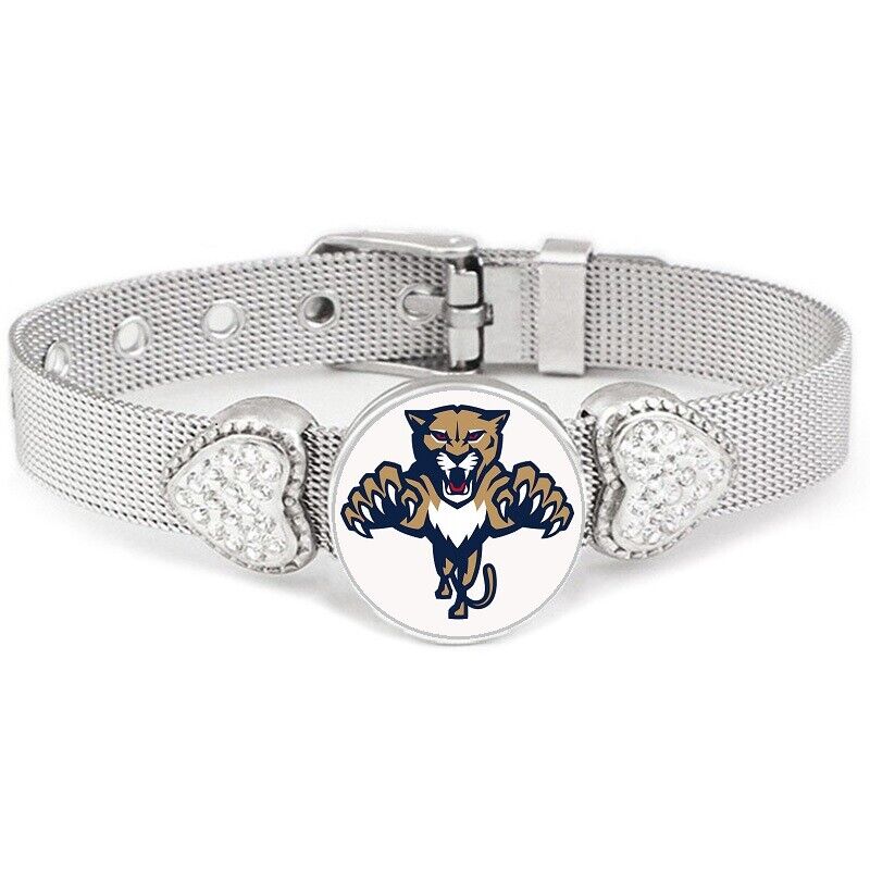 Florida Panthers Womens Adjustable Silver Hearts Bracelet Jewelry Gift D26