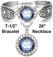 North Carolina Tar Heels Blue Womens Mens Necklace, Bracelet, Ring Jewelry Gift