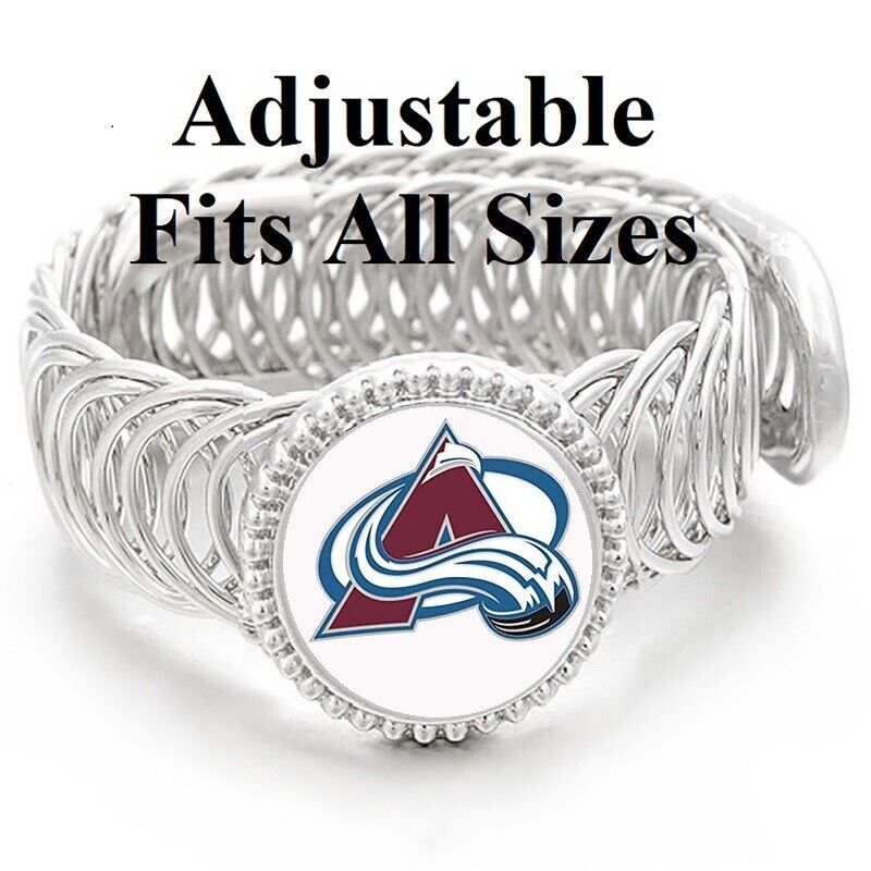 Colorado Avalanche Mens Women'S Silver Link Adjustable Hockey Bracelet Gift D11