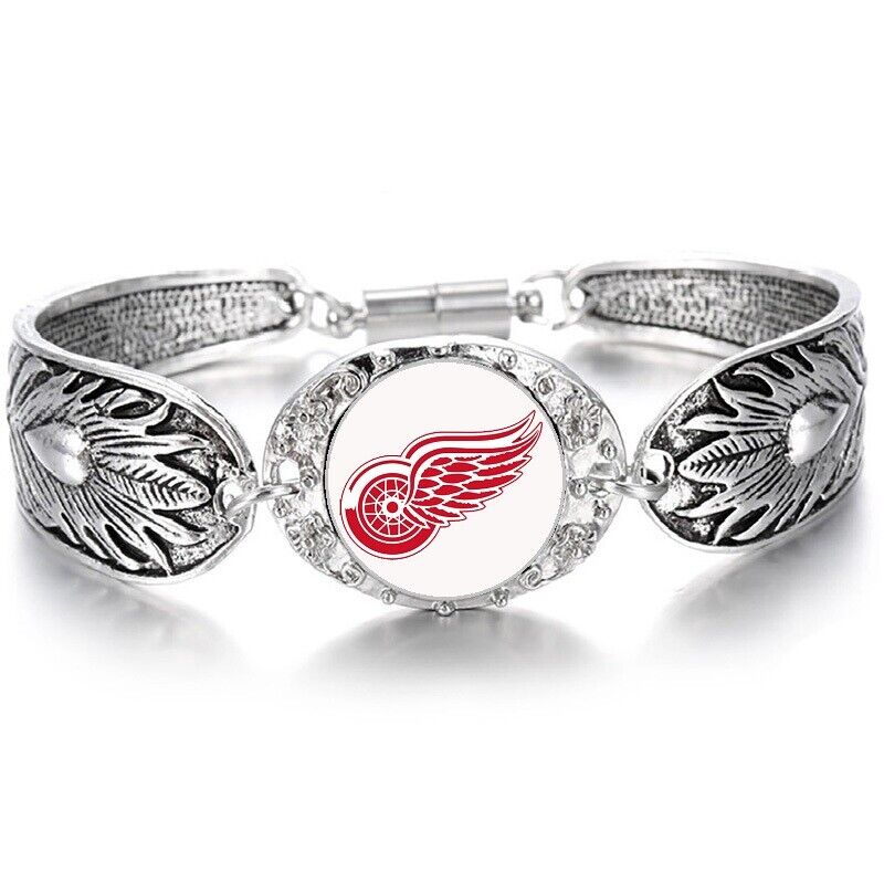 Detroit Red Wings Hockey Fan Women'S Sterling Silver Bracelet Jewelry Gift D3