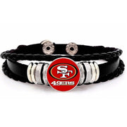 San Francisco 49Ers Mens Womens Black Leather Bracelet Football + Giftpg D14-1