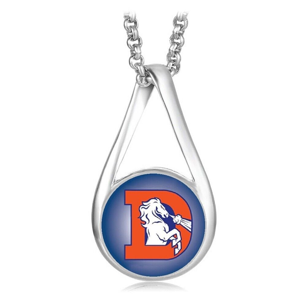 Special Denver Broncos Women'S Sterling Silver Link Necklace With Pendant D28