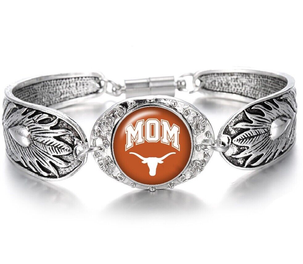 Texas Longhorns MOM Womens 925 Sterling Silver Necklace Bracelet Gift Set D3D18