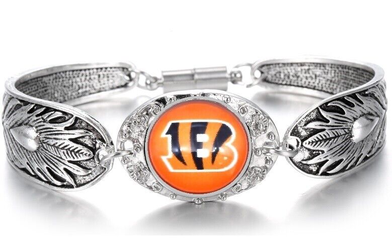 Cincinnati Bengals Gift Womens 925 Sterling Silver Necklace, Bracelet Set D3D18