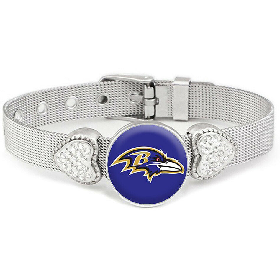 Baltimore Ravens Womens Adjustable Silver Bracelet Jewelry Gift D26