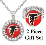 Atlanta Falcons Gift Set Womens 925 Sterling Silver Necklace And Ring D18D2