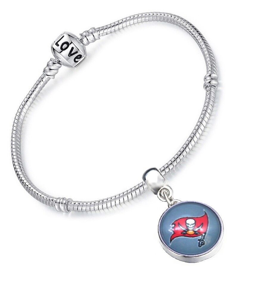 Tampa Bay Buccaneers Womens Sterling Silver Snake Bracelet Football Gift D13