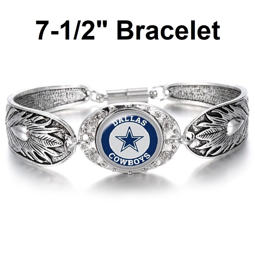 Dallas Cowboys Gift Set Sterling Silver Necklace And Pendant, Bracelet D3D19