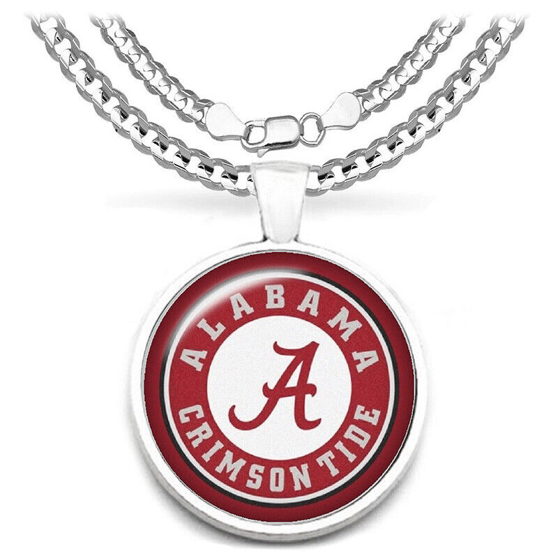 Alabama Crimson Tide Mens Womens Stainless Steel Link Chain Necklace And Pend D9
