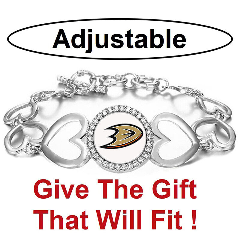 Anaheim Ducks Hockey Team Womens Silver Bracelet W Gift Pkg D27