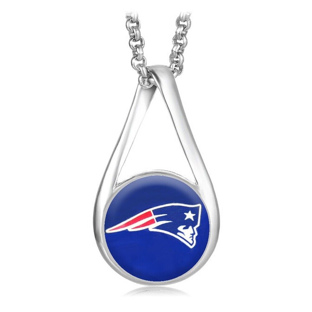 New England Patriots Womens Sterling Silver Link Chain Necklace With Pendant D28