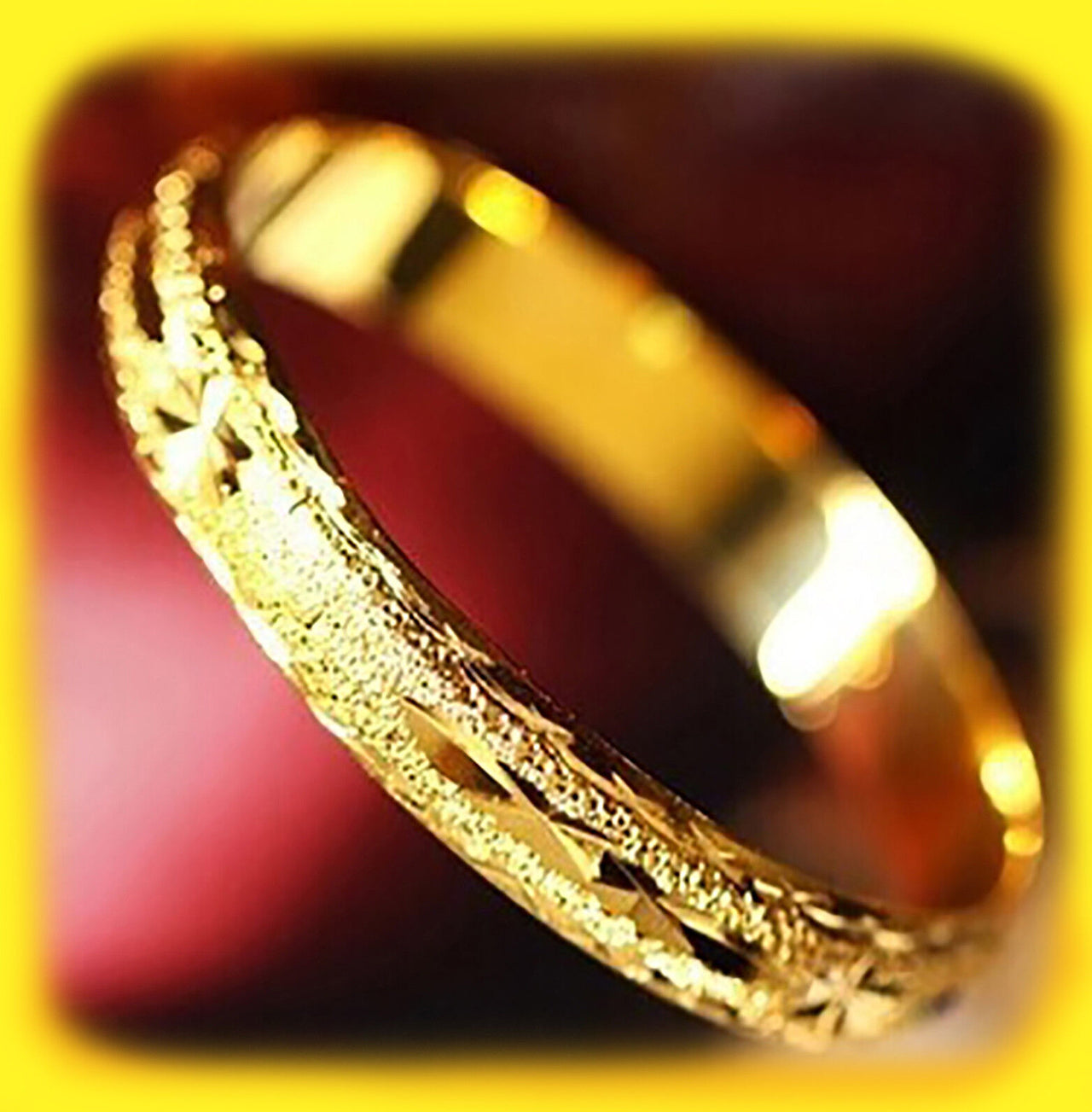 18k Yellow Gold Women's Large 7-3/4" Opening Bangle Bracelet Wide 10mm D623