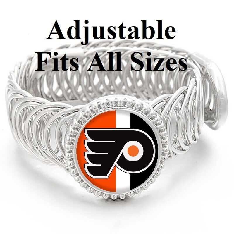 Spec. Philadelphia Flyers Mens Womens Silver Adjustable Hockey Bracelet Gift D11
