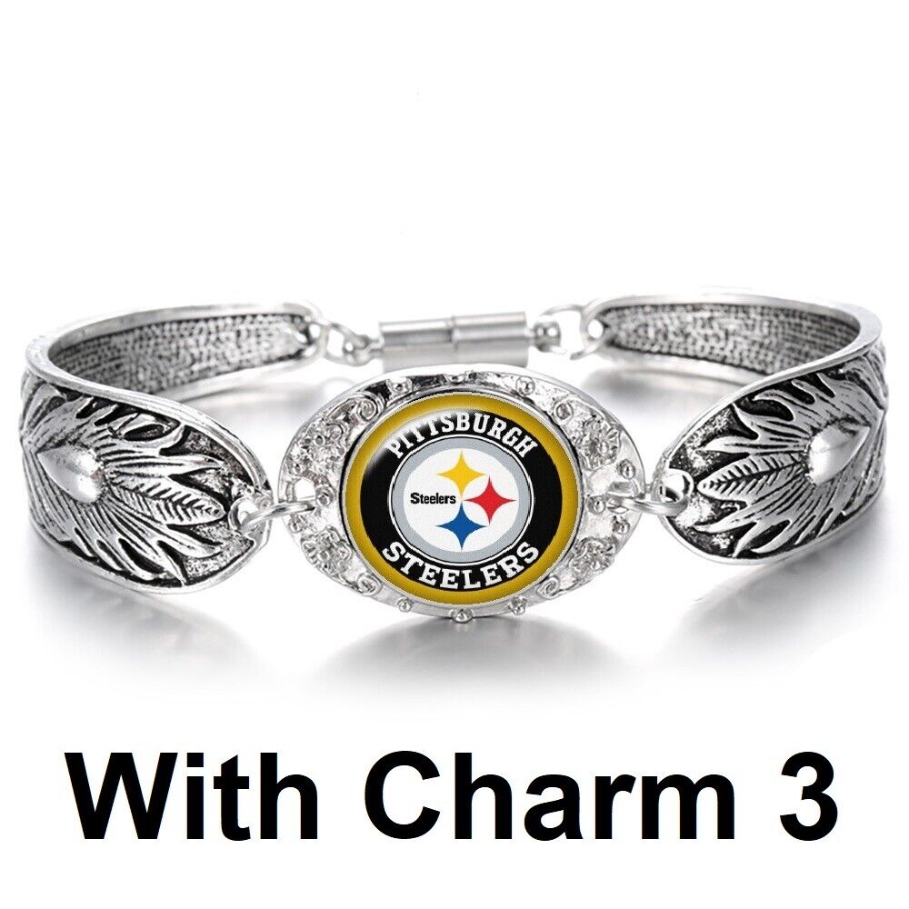 3 In 1 Gift Set Pittsburgh Steelers Women's Sterling Silver Bracelet wGiftPg DM
