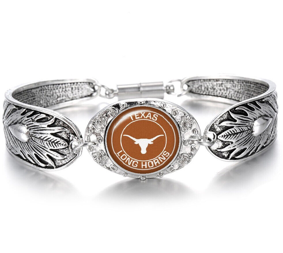 Texas Longhorns 925 Sterling Silver Necklace And Bracelet Set State D3D18