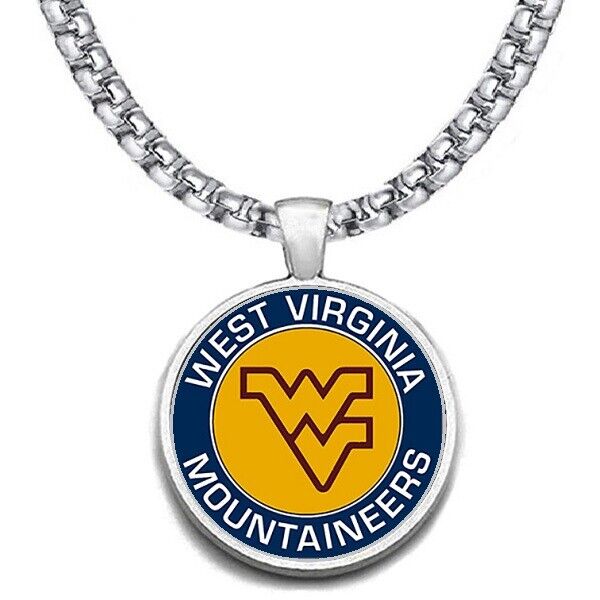 Large West Virginia Mountaineers Wvu 24" Chain Pendant Necklace Free Ship' D30