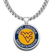 Large West Virginia Mountaineers Wvu 24" Chain Pendant Necklace Free Ship' D30