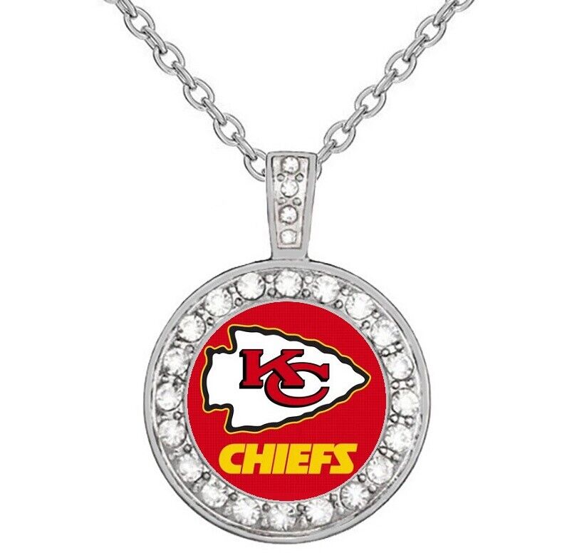 Special Kansas City Chiefs Womens 925 Sterling Silver Necklace Football D18