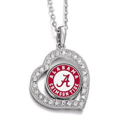 Alabama Crimson Tide Womens Sterling Silver Infinity Heart Necklace, Pendant D19