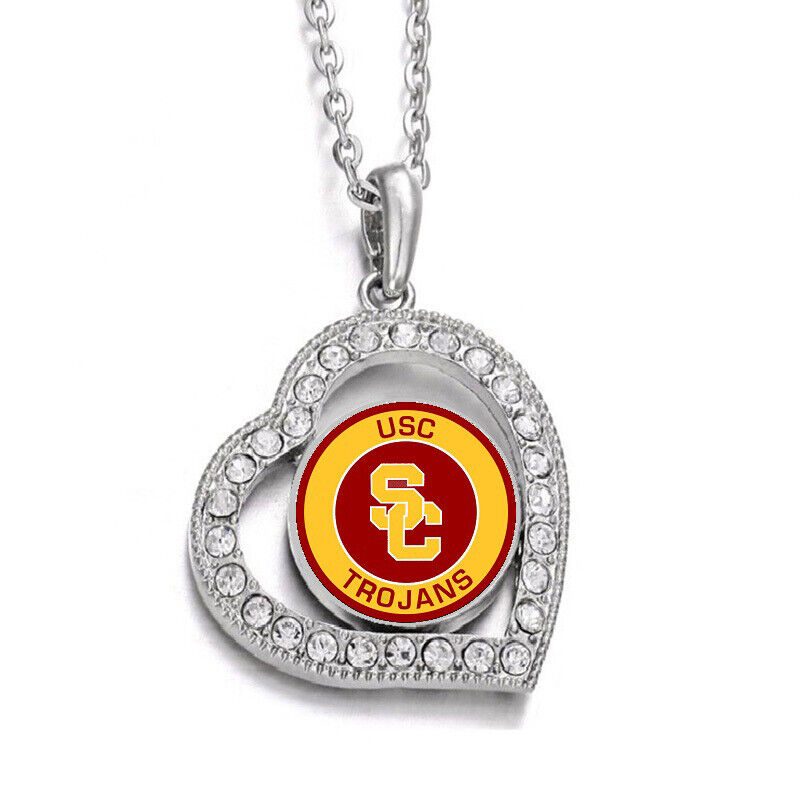 Usc Trojans Women Sterling Silver Link Chain Necklace With Pendant D19