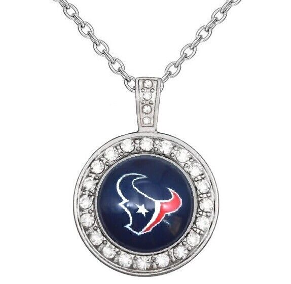 Houston Texans Elegant Womens 925 Sterling Silver Necklace Football D18