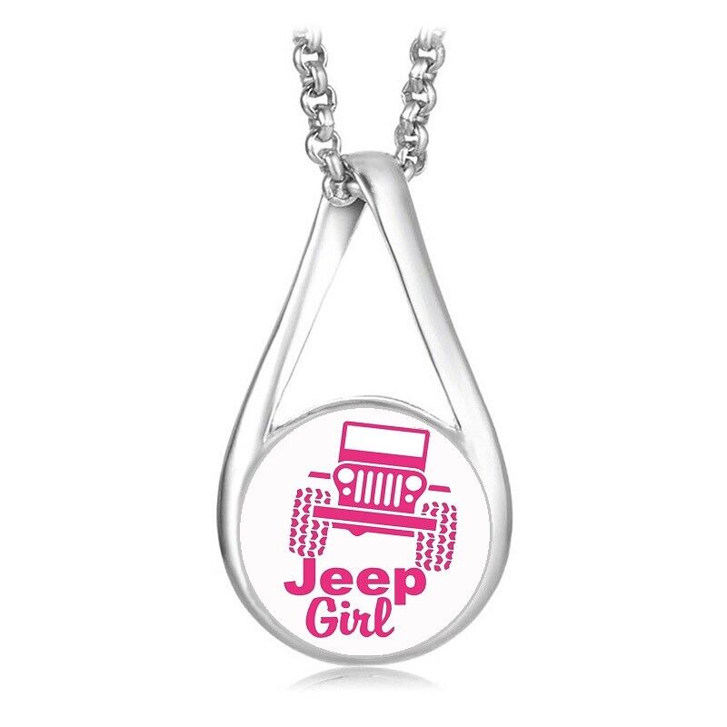 Jeep Girl Women's Sterling Silver Necklace With Pendant Jewelry Gift D28
