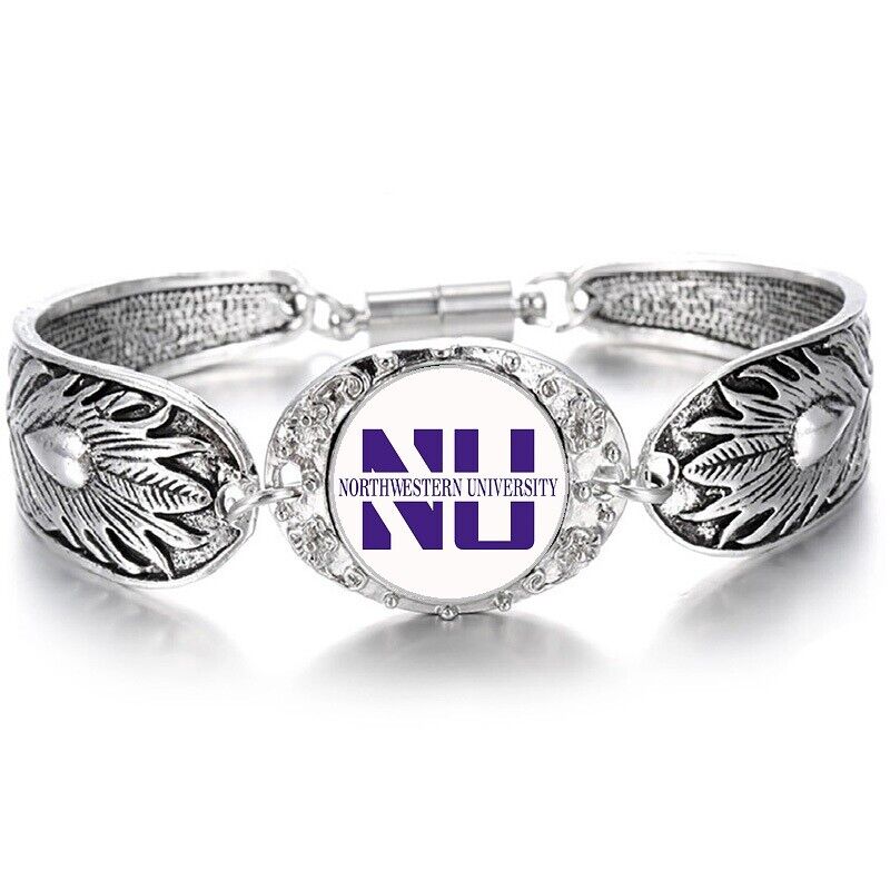 Northwestern Wildcats Womens Sterling Silver Bracelet Jewelry Gift D3