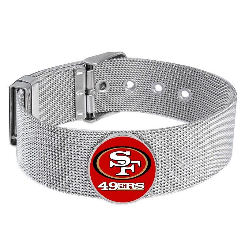San Francisco 49Ers Mens Womens Silver Adjustable Bracelet W Gift Pkg D6