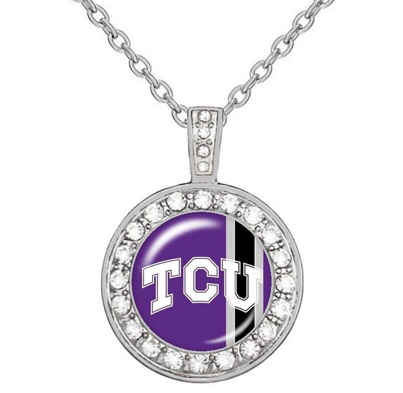 2Pc Gift Set TCU Horned Frogs Womens 925 Sterling Silver Necklace Bracelet D3D18