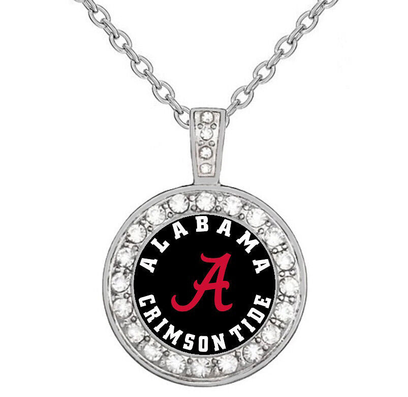 Black Alabama Crimson Tide Womens Sterling Silver Necklace Jewelry Gift D18