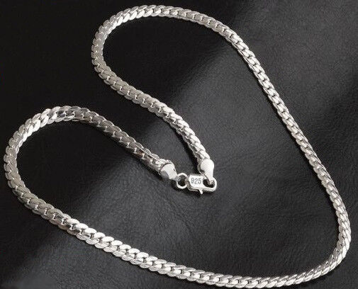 925 Sterling Silver 18" Necklace Womens Opulent Large 5mm Snake Curb Chain D543