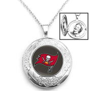 Tampa Bay Buccaneers Womens 925 Silver 20" Link Chain Necklace And Locket D16