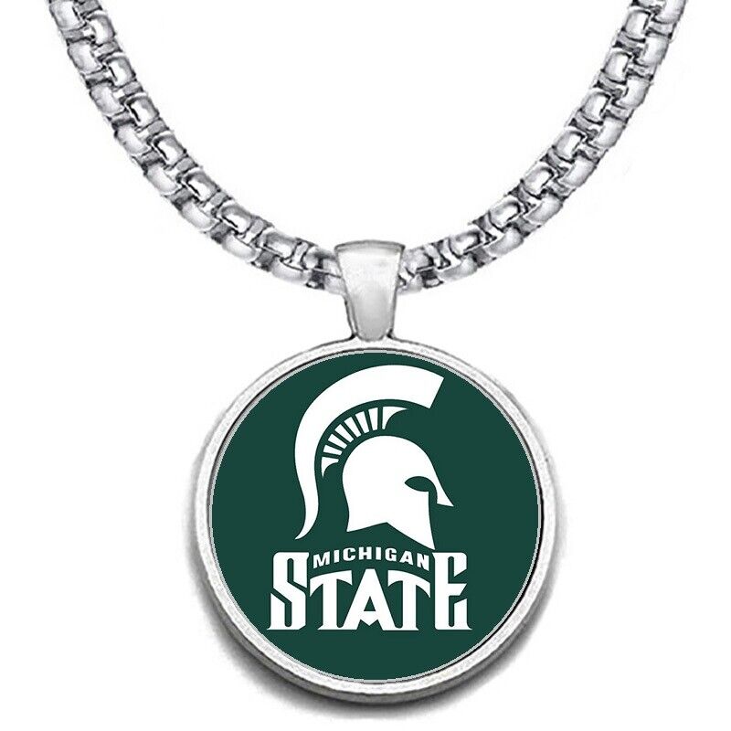 Large Michigan State Spartans Mens 24" Chain Pendant Necklace Free Ship' D30
