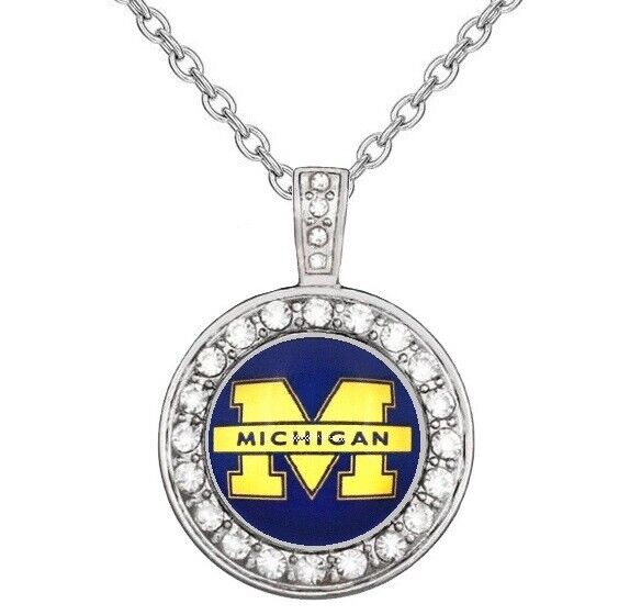 University Michigan Wolverines Womens 925 Sterling Silver Necklace College D18