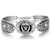 New Las Vegas Raiders Women'S Sterling Silver Bracelet W Gift Pkg D3