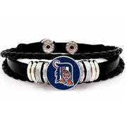 Special Detroit Tigers Mens Womens Black Leather Bracelet W Gift Pkg D14