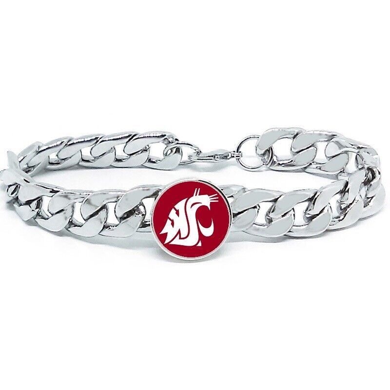 Washington State Cougars Mens Womens Link Chain Bracelet Jewelry Gift D4
