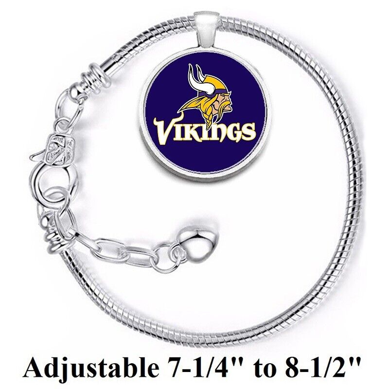 Minnesota Vikings Silver Women'S Link Bracelet W Gift Pkg D10