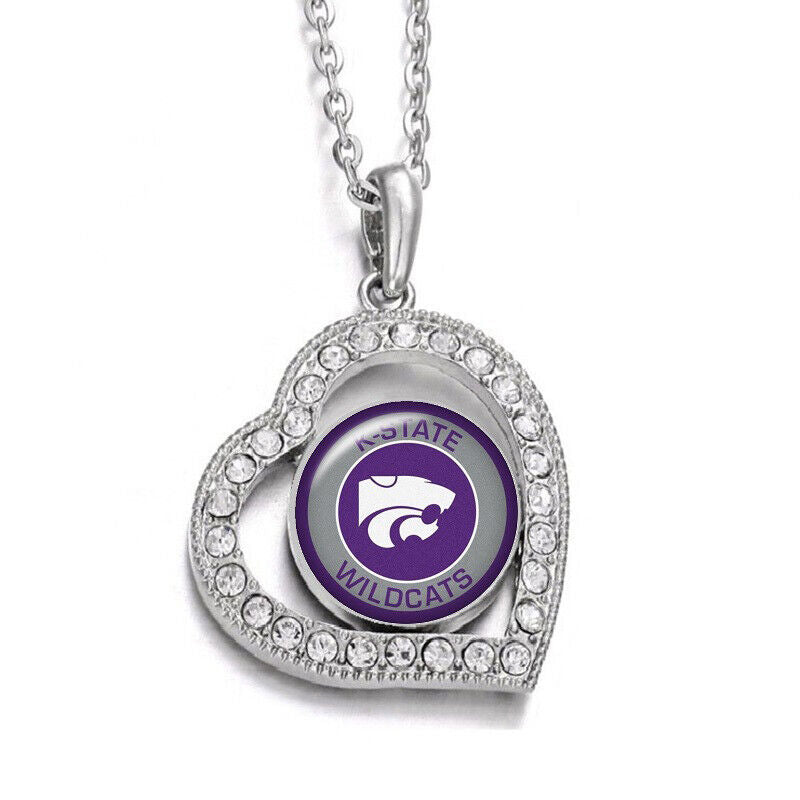 Kansas State Wildcat Womens Sterling Silver Link Chain Necklace With Pendant D19