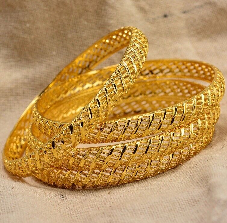 18k Gold Women's Opening Bangle Bracelet Small 7" w Gift Pkg