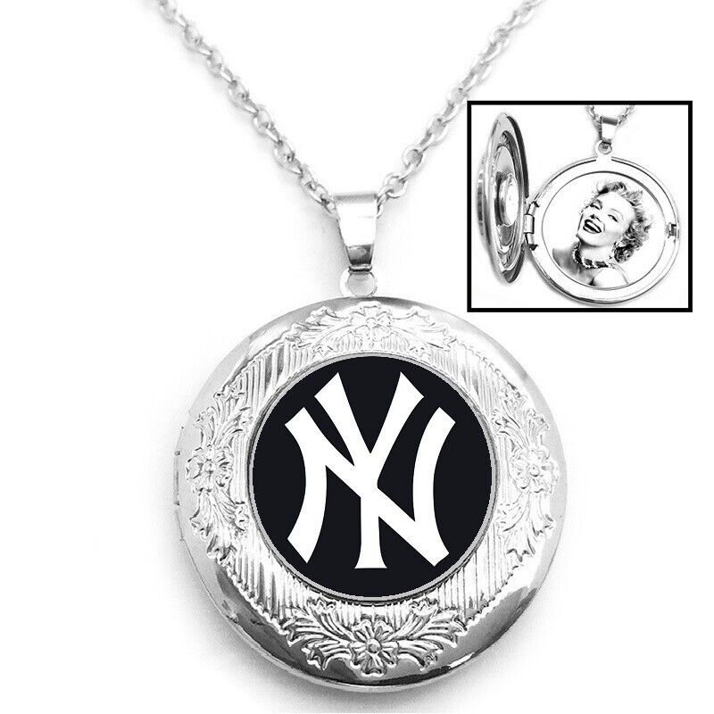 New York Ny Yankees Womens 925 Silver Link Chain Necklace And Photo Locket D16