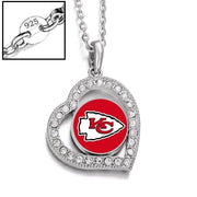 Kansas City Chiefs Womens Sterling Silver Link Chain Necklace With Pendant D19