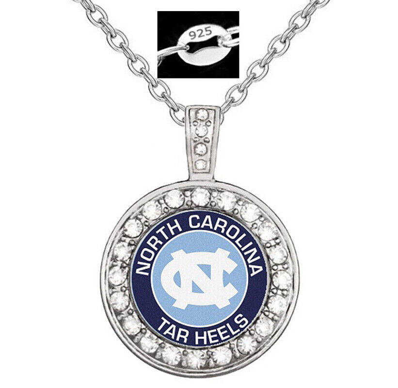 North Carolina Tar Heels Blue Womens Sterling Silver Necklace Jewelry Gift D18